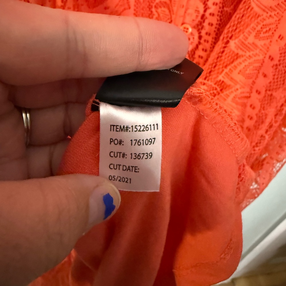 NWT Torrid Maxi Lace Button-Front‎ Dress in orange/pink - Picture 6 of 12